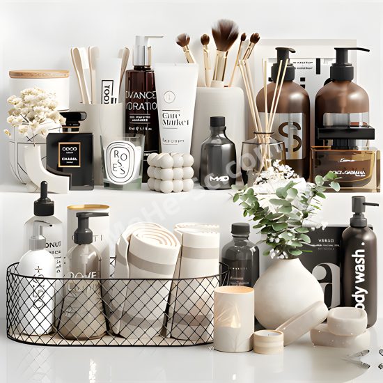 3Ds MAX 北欧风浴室陈设模型 3D模型简约风格浴室装饰 浴室瓶子-MOHE素材库-设计行业的乐园，各类素材的矿山！