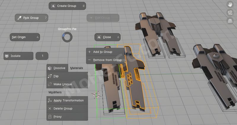 Blender模型打组控制插件 Group Pro V3.0.4  For Blender 4.2 +-MOHE素材库-设计行业的乐园，各类素材的矿山！