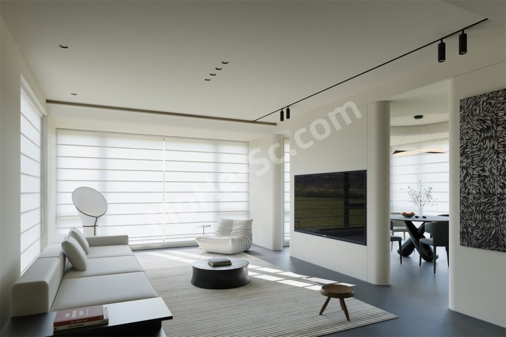 小正3DMax 2024 + Corona Render 12.1模型专辑_白色公寓室内设计