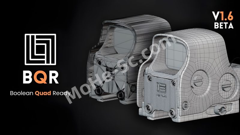 Blender布尔建模四边形网格优化插件 BQR Boolean Quad Ready V1.5 For Blender 4.3 +-MOHE素材库-设计行业的乐园，各类素材的矿山！