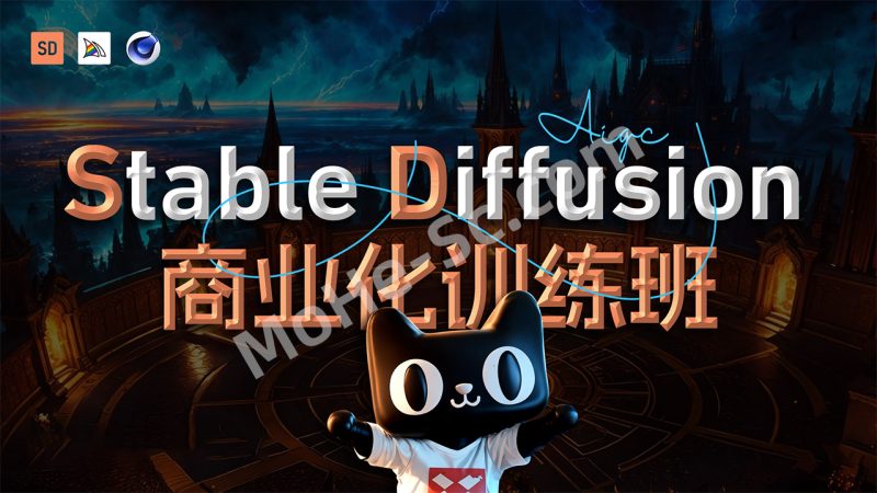 Stable Diffusion商业化训练应用课程，Al绘画商业应用课程，AI绘画入门到精通-MOHE素材库-设计行业的乐园，各类素材的矿山！