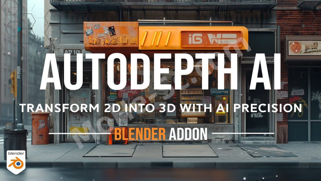 Blender AI智能图片生成生三维模型插件 AutoDepth AI V1.1.3 For Blender 4.2 +