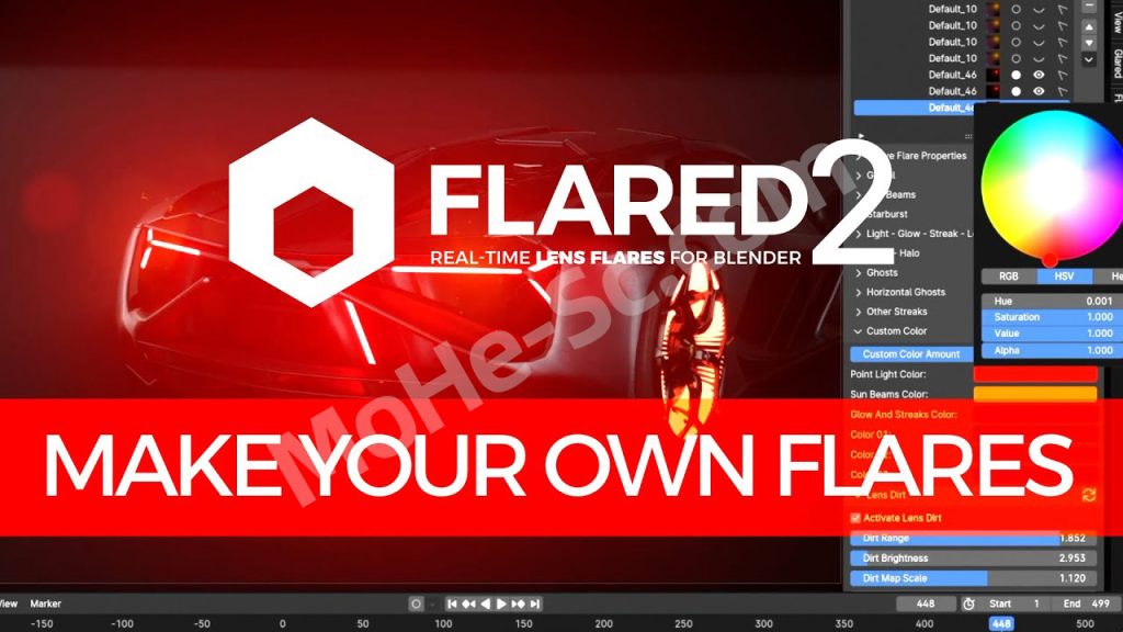 Blender镜头光斑光效插件 Flared 2 V0.62.038 – Lens Flares In Blender For Blender 2.9 +
