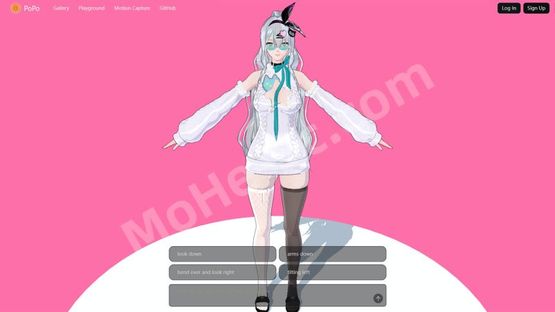 PoPo开源AI工具：用自然语言生成MMD角色动作与表情-MOHE素材库-设计行业的乐园，各类素材的矿山！
