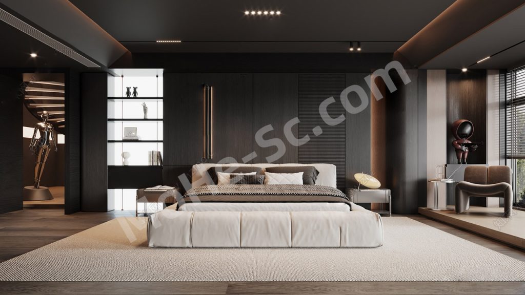 【卧室 Bedroom】Minotti米洛提现代卧室SU模型 Minotti Modern Bedroom SU Model