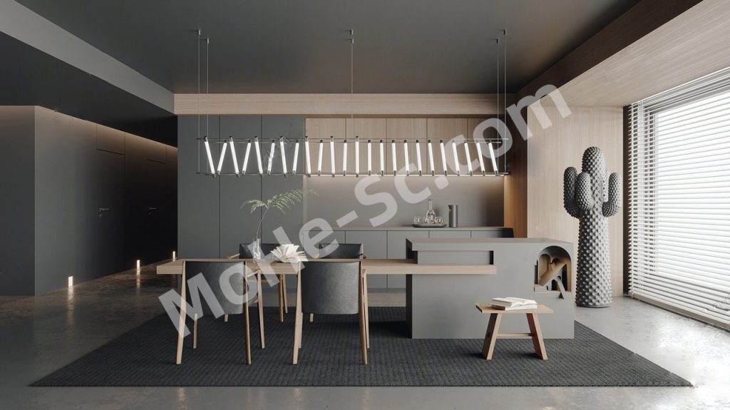 【吧台 Bar】现代家居吧台区SU模型 Modern home bar area SU model