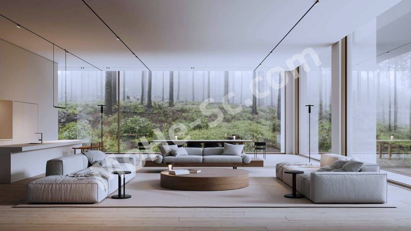 【客餐厅 Living room and dining room】现代客餐厅SU模型 Modern living room and dining room SU model-MOHE素材库-设计行业的乐园，各类素材的矿山！