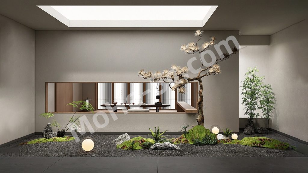 【庭院 Courtyard】现代庭院景观小品SU模型 Modern courtyard landscape sketch SU model