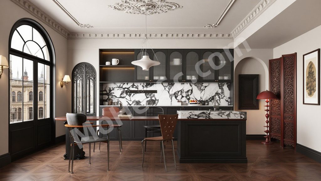 【餐厅 Restaurant】法式中古岛台餐厅SU模型  French medieval island restaurant SU model