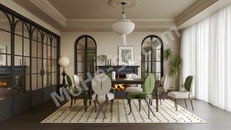 【餐厅 Restaurant】法式餐厅SU模型 French restaurant SU model-MOHE素材库-设计行业的乐园，各类素材的矿山！