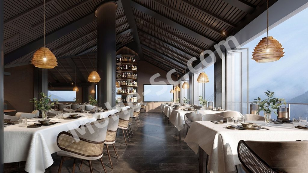 【餐厅 Restaurant】侘寂中餐厅SU模型 Wabi-Sabi Chinese Restaurant SU Model