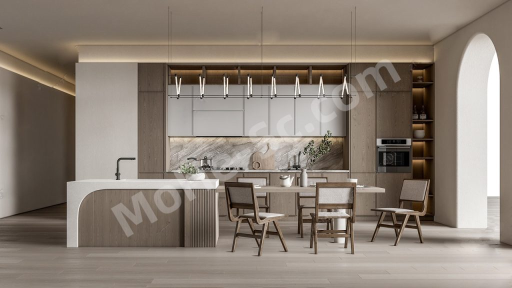 【厨房 Kitchen】现代开放式厨房SU模型 Modern open kitchen SU ​​model
