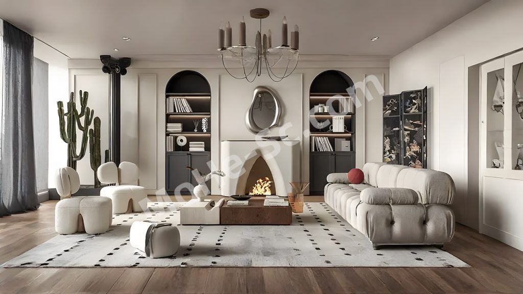 【客厅 Living Room】法式别墅中古客厅SU模型  Su Model of the French Villa's Medieval Living Room