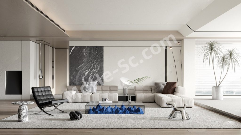 【客厅 Living Room】现代客厅SU模型 Modern Living Room SU Model