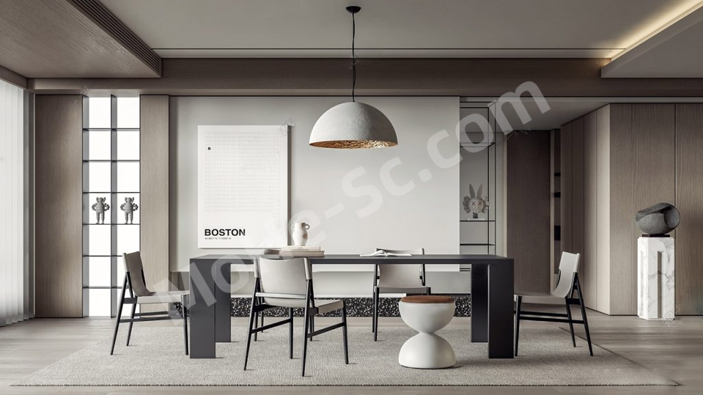 【餐厅 Restaurant】现代餐厅SU模型 Modern restaurant SU model