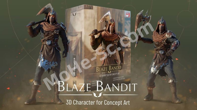 Blaze Bandit - 3D Character for Concept Art 战士人物角色3D模型-MOHE素材库-设计行业的乐园,各类素材的矿山!