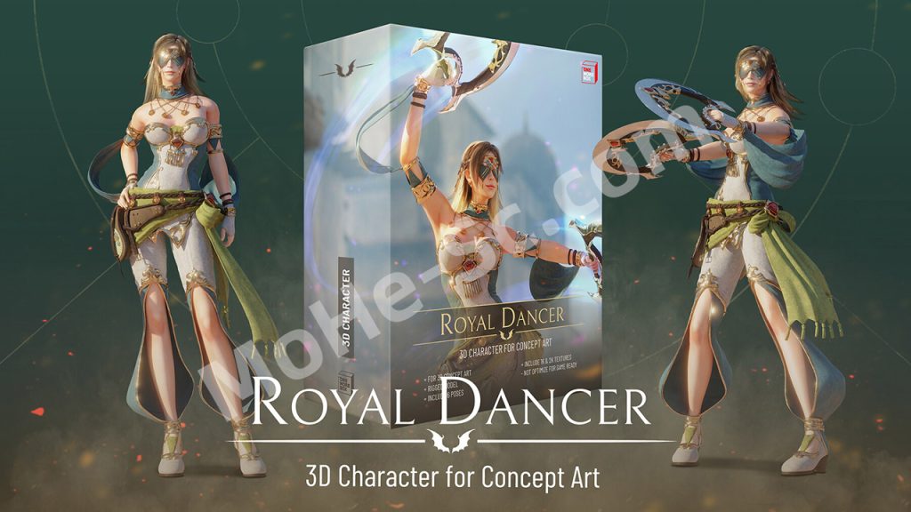 皇家舞者人物角色3D模型 Royal Dancer - 3D Character for Concept Art