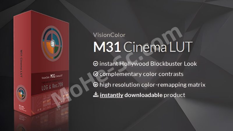 VisionColor出品 M31 Cinema LUT 28套专业电影级LUTs调色预设合集，支持Ps，AE，Pr，达芬奇和FCPX-MOHE素材库-设计行业的乐园，各类素材的矿山！