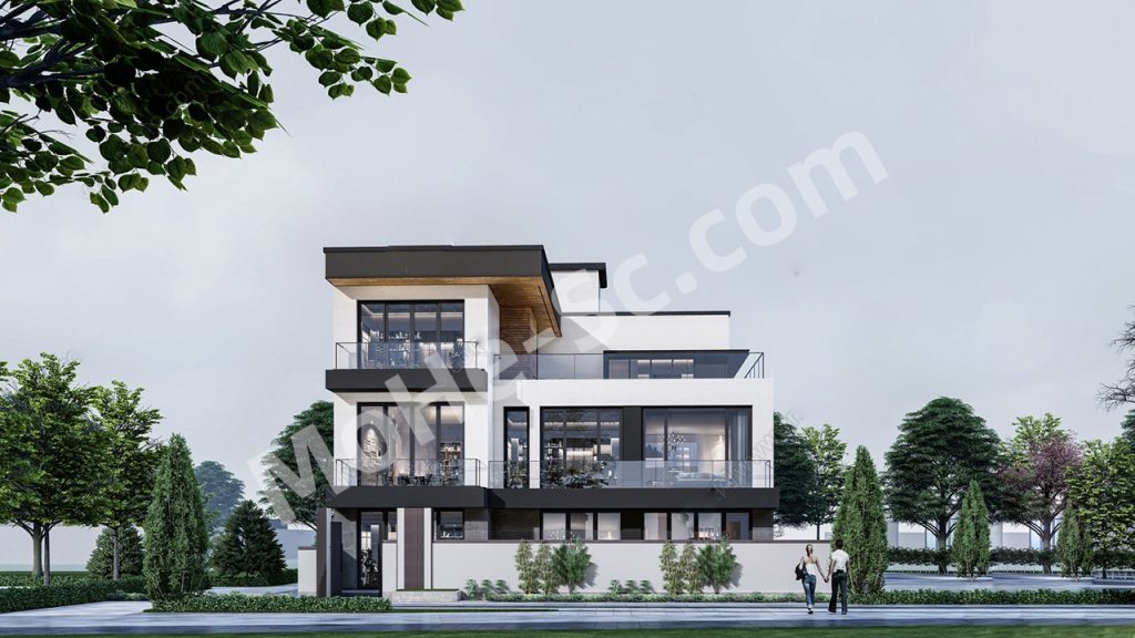 【别墅 Villa】现代风格独栋别墅SU模型 Modern style single-family villa SU model