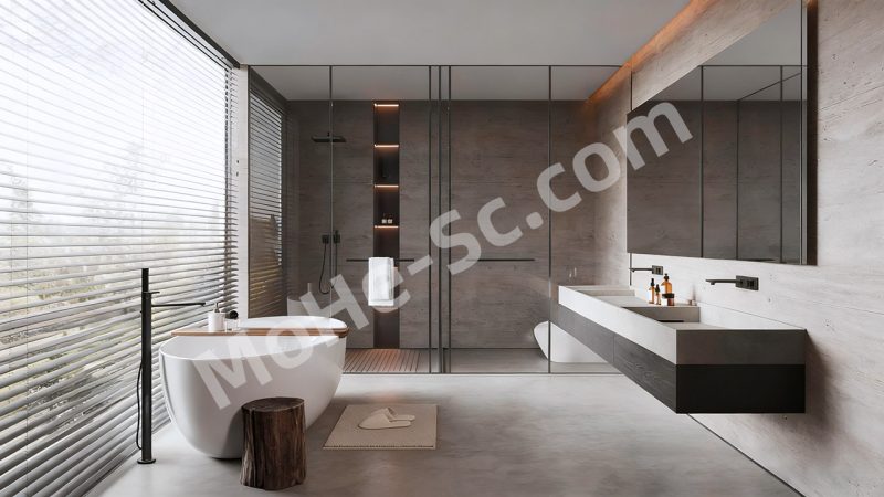 【卫生间 Bathroom】现代卫生间SU模型 Modern Bathroom SU Model-MOHE素材库-设计行业的乐园，各类素材的矿山！