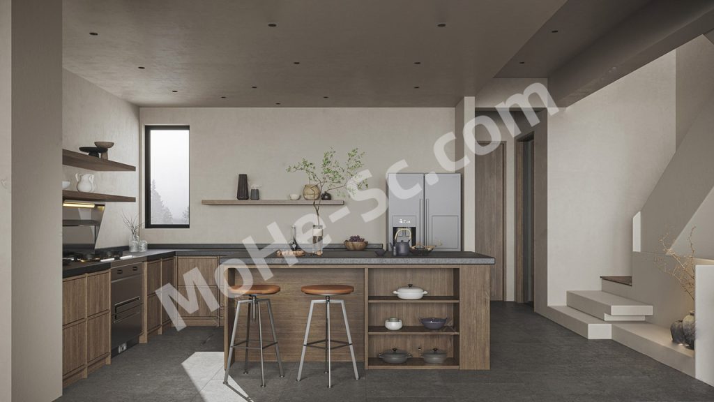 【厨房 Kitchen】侘寂风厨房SU模型  Wabi-sabi style kitchen SU ​​model