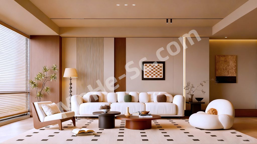 【客厅 Living Room】中古侘寂家居客厅SU模型 Vintage Wabi-Sabi Living Room SU Model