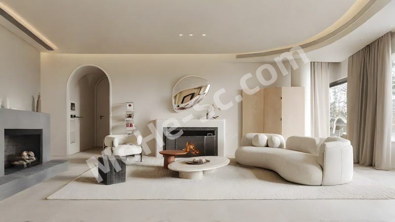 【客厅 Living Room】侘寂家居客厅SU模型 Wabi-Sabi Living Room SU Model-MOHE素材库-设计行业的乐园，各类素材的矿山！