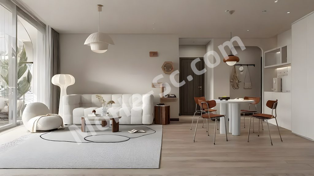 【客餐厅 Guest restaurant】北欧奶油风客餐厅SU模型 Nordic cream style guest restaurant SU model