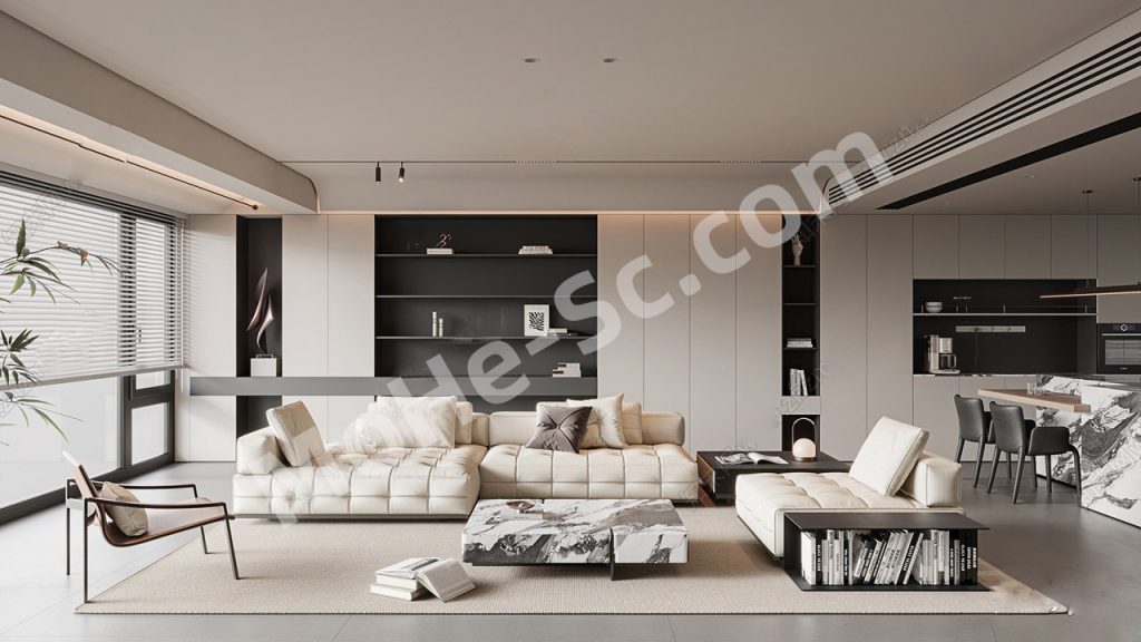 【客餐厅 Living room and dining room】现代精致客餐厅SU模型 Modern exquisite living room and dining room SU model