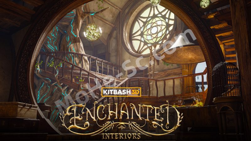 KitBash3D – Enchanted Interiors 中世纪国王巫师奇幻室内场景3D模型资产预设包  For  C4D/FBX/OBJ/Blender/3DS MAX/Maya/Houdini/Unity/UE-MOHE素材库-设计行业的乐园，各类素材的矿山！