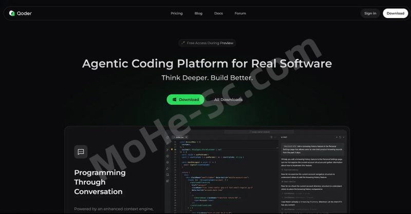 阿里发布 AI 编程神器 Qoder：融合全球顶尖大模型，重新定义智能编程体验，程序员狂喜！-MOHE素材库-设计行业的乐园，各类素材的矿山！