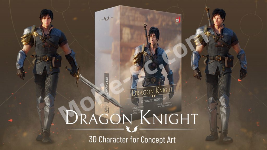 龙骑士人物角色3D模型 Dragon Knight - 3D Character for Concept Art