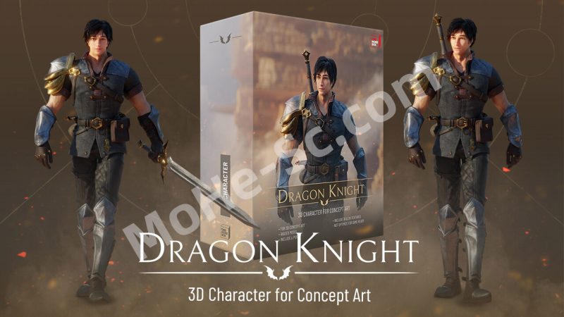 龙骑士人物角色3D模型 Dragon Knight - 3D Character for Concept Art-MOHE素材库-设计行业的乐园，各类素材的矿山！