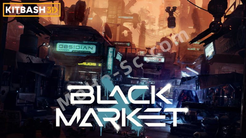 Black Market – Premium 3D Models and Materials 反乌托邦地下黑市街道建筑交易场景建筑Blender资产预设3D模型-MOHE素材库-设计行业的乐园，各类素材的矿山！