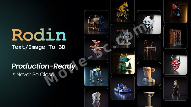 Rodin - AI 3D Model Generator 免费AI 3D模型生成器，从图像轻松创建3D模型 For Unity、Unreal Engine、Maya、Blender-MOHE素材库-设计行业的乐园，各类素材的矿山！
