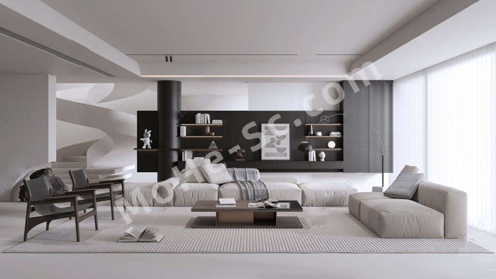 【客厅 Living Room】现代家居客厅SU模型  Modern Home Living Room SU Model