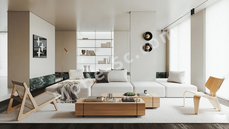 【客厅 Living Room】现代极简客厅家居客厅SU模型  Modern Minimalist Living Room Home Furnishings SU Model-MOHE素材库-设计行业的乐园，各类素材的矿山！
