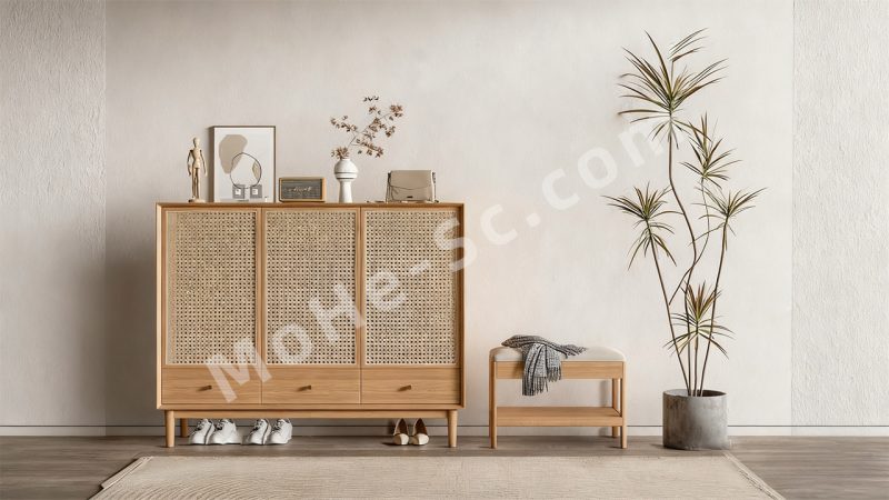 【玄关 Entrance Hall】北欧玄关鞋柜SU模型  Nordic Style Entryway Shoe Cabinet SU Model-MOHE素材库-设计行业的乐园，各类素材的矿山！
