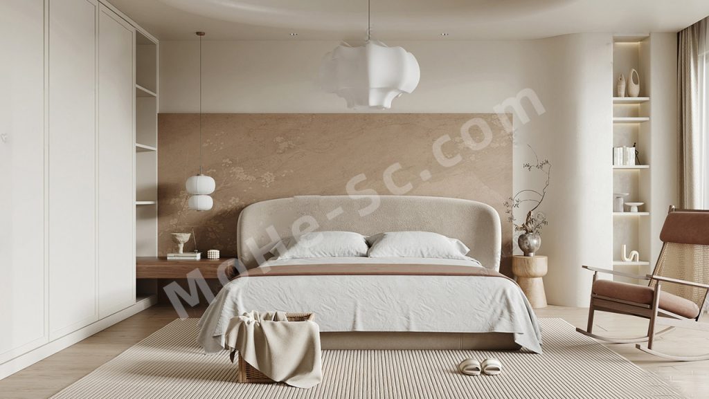 【卧室 Bedroom】侘寂卧室SU模型  Wabi-sabi style bedroom SU model