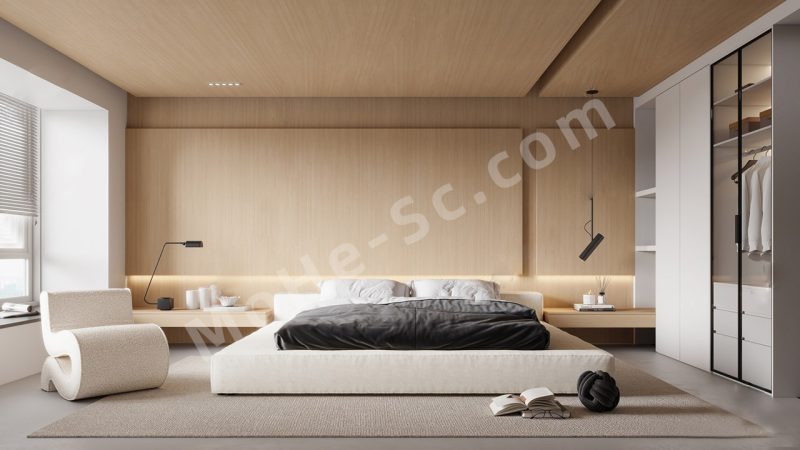【卧室 Bedroom】现代卧室SU模型  Modern Bedroom SU Model-MOHE素材库-设计行业的乐园，各类素材的矿山！