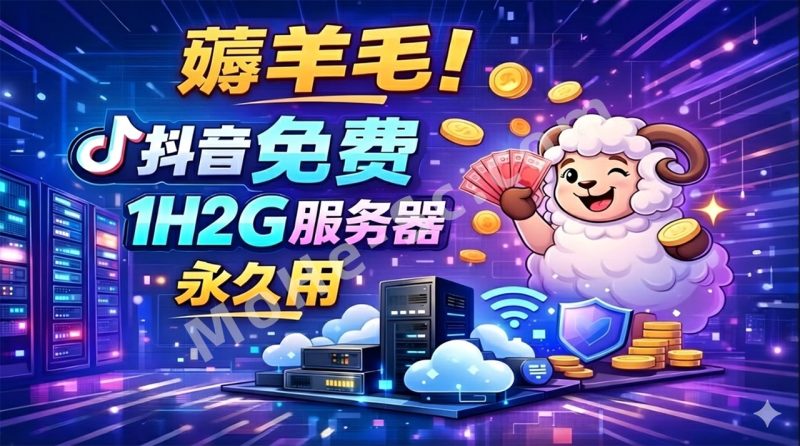 年末抖音爆火羊毛：薅永久免费白嫖 1H2G 服务器攻略，小白 10 分钟搭建完成-MOHE素材库-设计行业的乐园，各类素材的矿山！