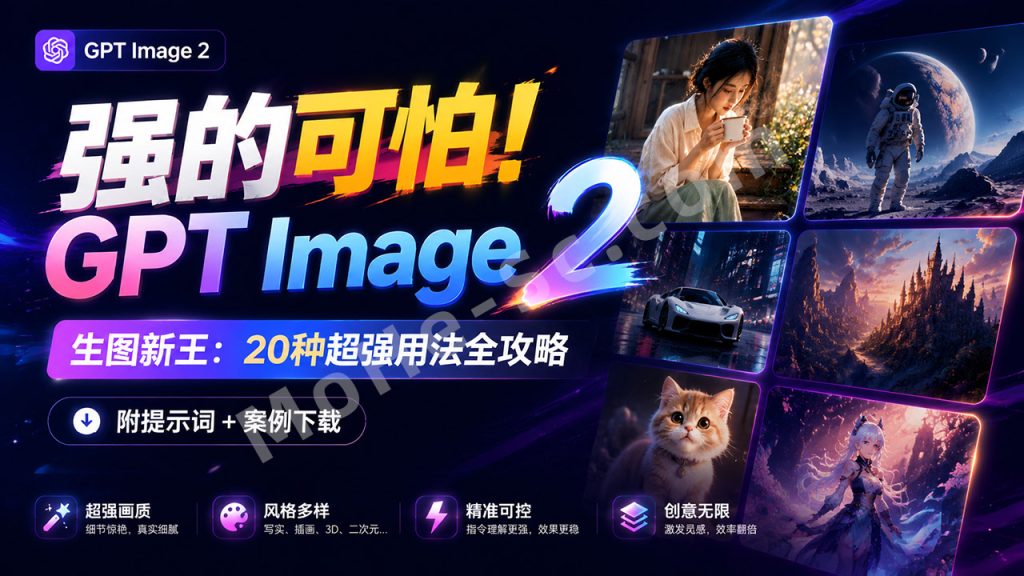 强的可怕!GPT Image 2 生图新王:20种超强用法全攻略(附提示词+案例下载)