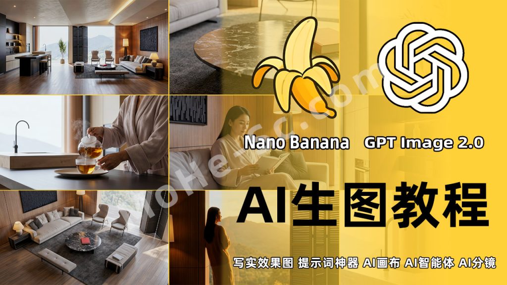 图片[1]-AI室内外写实效果图系列教程 Nano Banana+GPT Image 2.0 ｜稳定出图与高级质感提升全解析