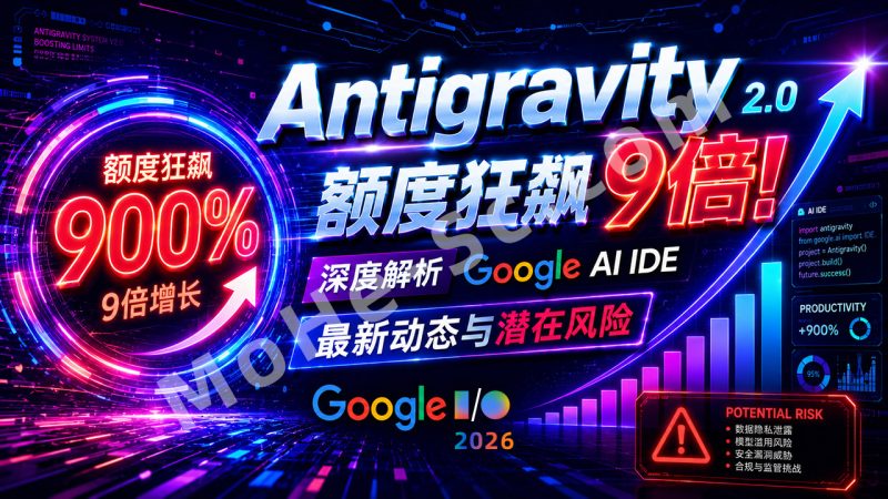 Google Antigravity 配额暴涨 9 倍？深度解析谷歌 AI IDE 最新更新、隐藏限制与潜在风险-MOHE素材库-设计行业的乐园，各类素材的矿山！