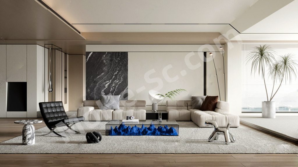 图片[1]-【客厅 Living Room】现代客厅SU模型下载 Download Modern Living Room SketchUp Model