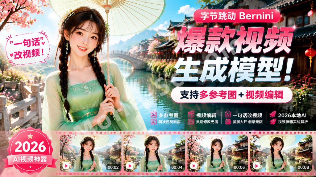 图片[1]-字节跳动 Bernini 爆款视频生成模型！支持多参考图+视频编辑，一句话脑洞大开改视频，2026本地AI视频神器实战解析