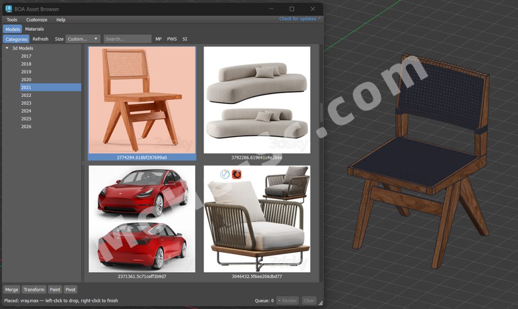 图片[1]-3DMAX资源浏览器 [HCG Asset Browser] BOA Asset Browser 0.2.1 For 3ds Max 2025 ~ 2027