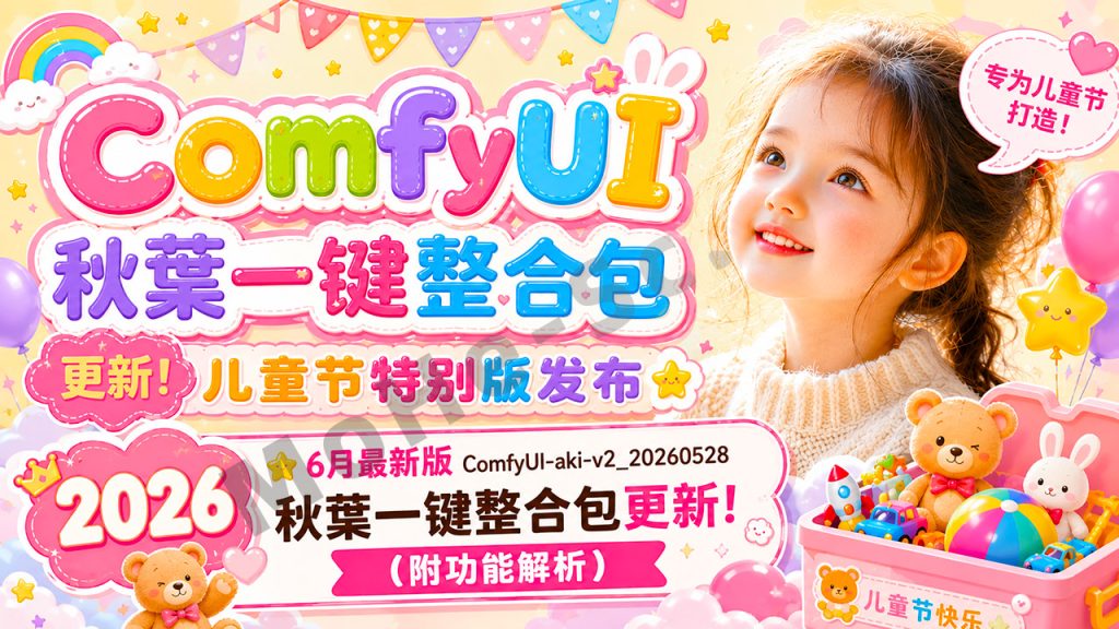 图片[1]-ComfyUI 秋葉一键整合包更新！2026 年 6 月最新版 ComfyUI-aki-v2_20260528 儿童节特别版发布（附功能解析）