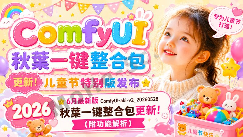 ComfyUI 秋葉一键整合包更新！2026 年 6 月最新版 ComfyUI-aki-v2_20260528 儿童节特别版发布（附功能解析）-MOHE素材库-设计行业的乐园，各类素材的矿山！