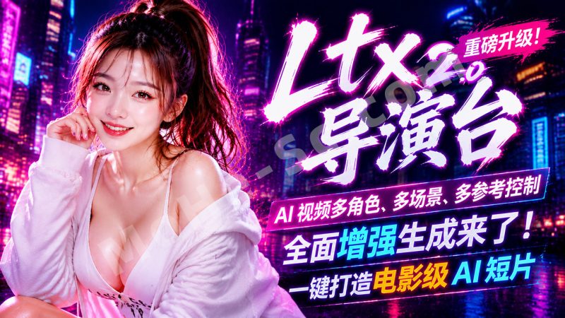 LTX v 2.0 导演台重磅升级！AI 视频多角色、多场景、多参考控制全面增强生成来了，角色一致性暴涨，终于像电影一样可控，一键打造电影级AI 短片